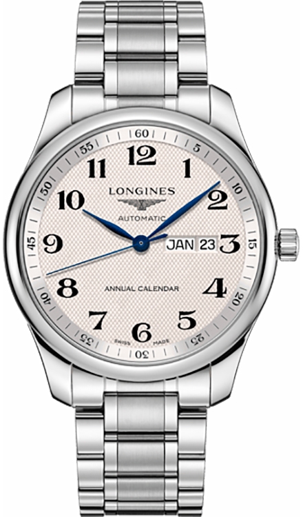 Мужские часы Longines The Longines Master Collection L2.920.4.78.6, механизм механический с автоподзаводом, циферблат серебристый, браслет нержавеющая сталь — Изображение 1