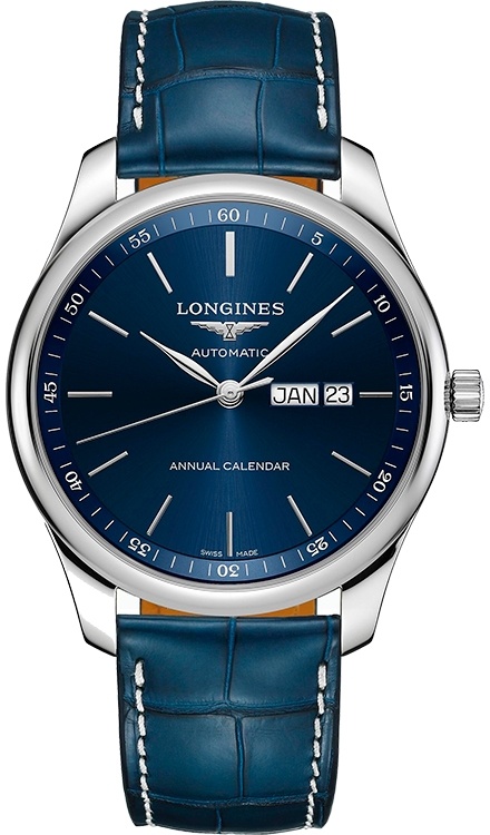 Мужские механический с автоподзаводом часы Longines The Longines Master Collection L2.920.4.92.2 синий кожа аллигатора — Изображение 1