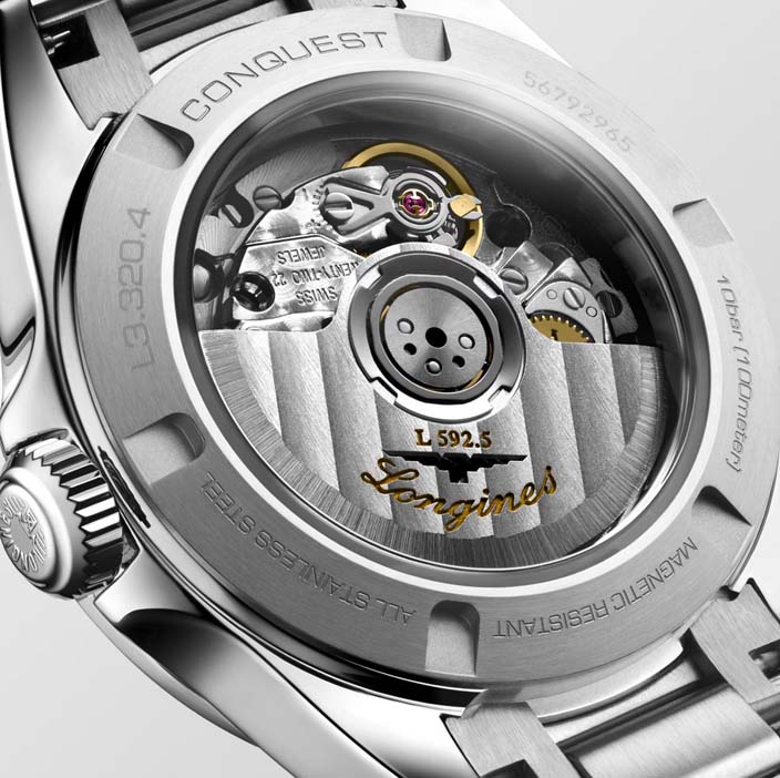 Женские часы Longines Conquest L3.320.4.07.6, механизм механический с автоподзаводом, циферблат зеленый, браслет нержавеющая сталь — Изображение 3