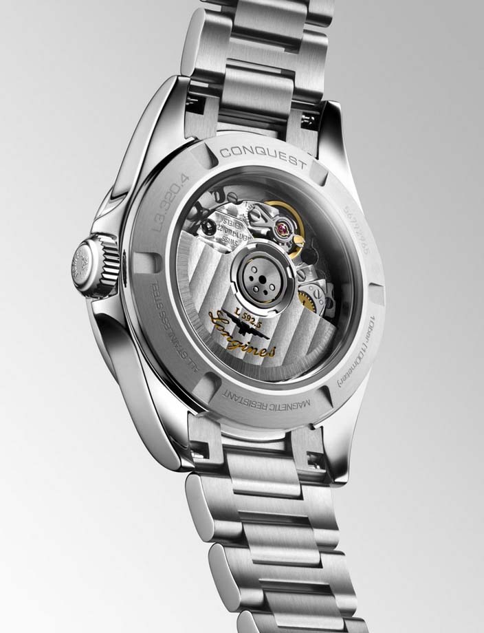 Женские часы Longines Conquest L3.320.4.07.6, механизм механический с автоподзаводом, циферблат зеленый, браслет нержавеющая сталь — Изображение 5