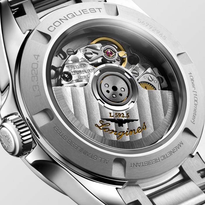 Женские часы Longines Conquest L3.320.4.97.6, механизм механический с автоподзаводом, циферблат синий, браслет нержавеющая сталь — Изображение 3