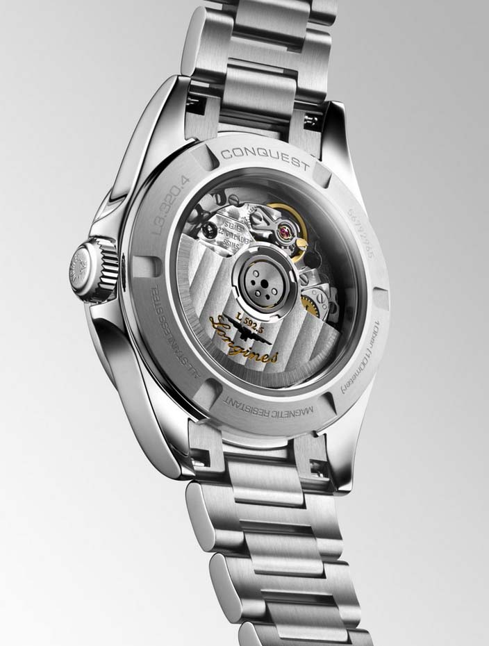 Женские часы Longines Conquest L3.320.4.97.6, механизм механический с автоподзаводом, циферблат синий, браслет нержавеющая сталь — Изображение 5