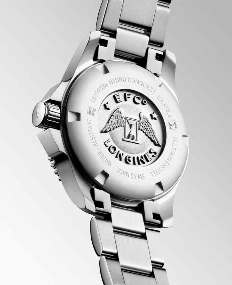 Женские кварцевый часы Longines HydroConquest L3.370.4.56.6 черный нержавеющая сталь — Изображение 2