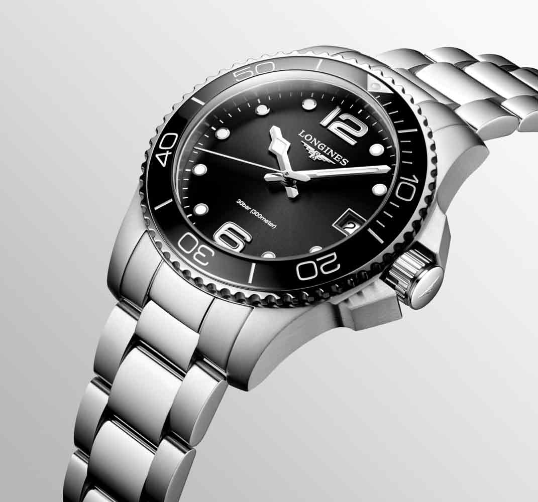 Женские кварцевый часы Longines HydroConquest L3.370.4.56.6 черный нержавеющая сталь — Изображение 3