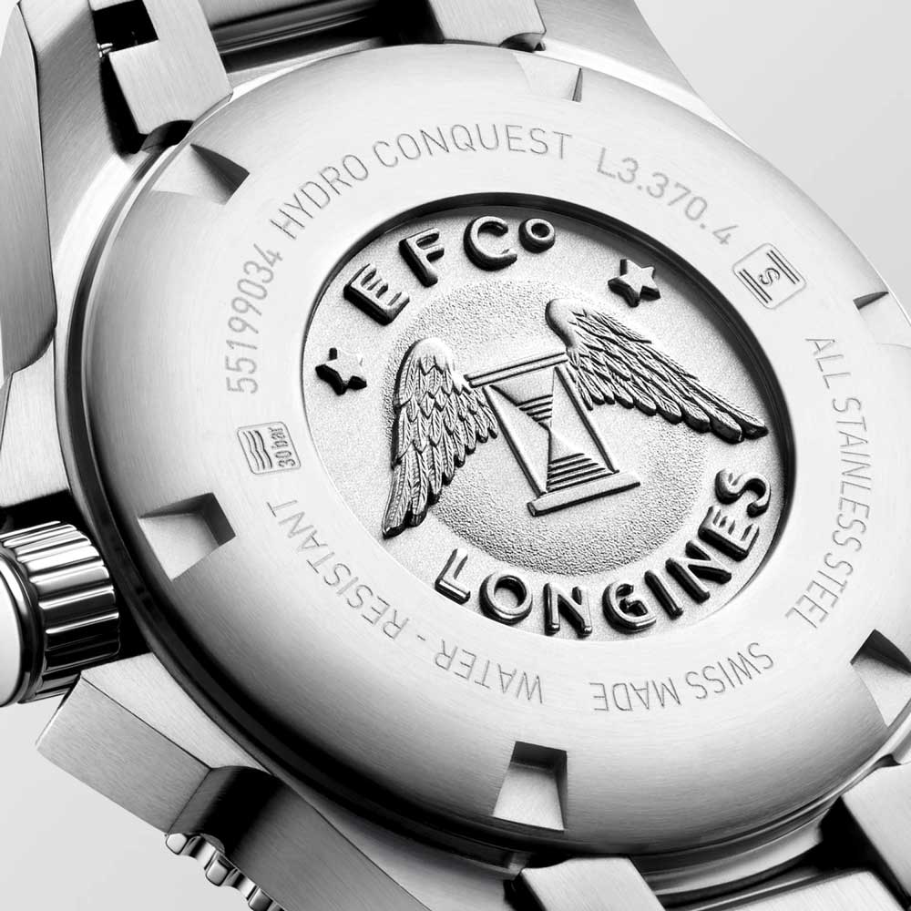 Женские кварцевый часы Longines HydroConquest L3.370.4.56.6 черный нержавеющая сталь — Изображение 5