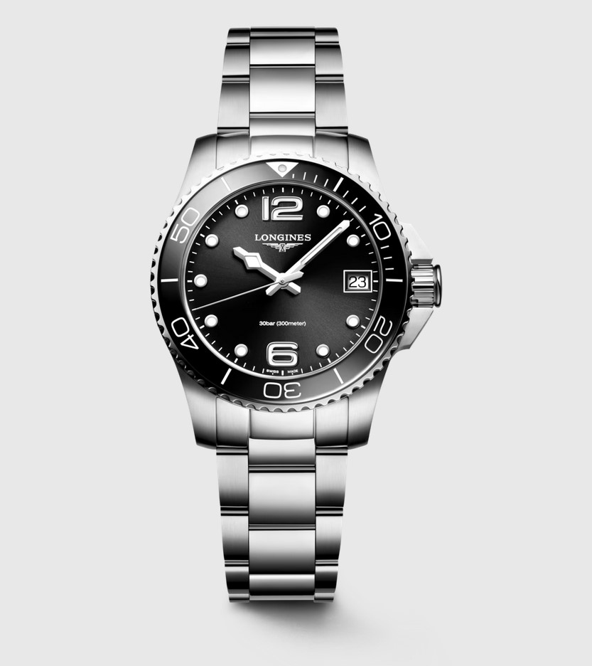 Женские кварцевый часы Longines HydroConquest L3.370.4.56.6 черный нержавеющая сталь — Изображение 1