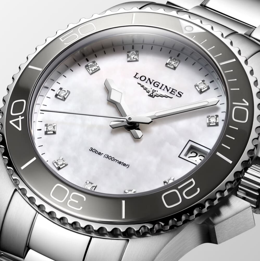 Женские часы Longines HydroConquest L3.370.4.87.6, механизм кварцевый, циферблат белый, браслет нержавеющая сталь — Изображение 5
