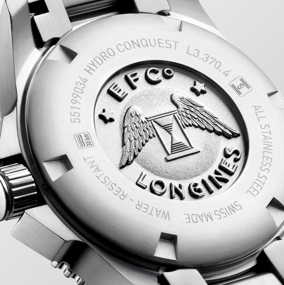 Женские часы Longines HydroConquest L3.370.4.87.6, механизм кварцевый, циферблат белый, браслет нержавеющая сталь — Изображение 8