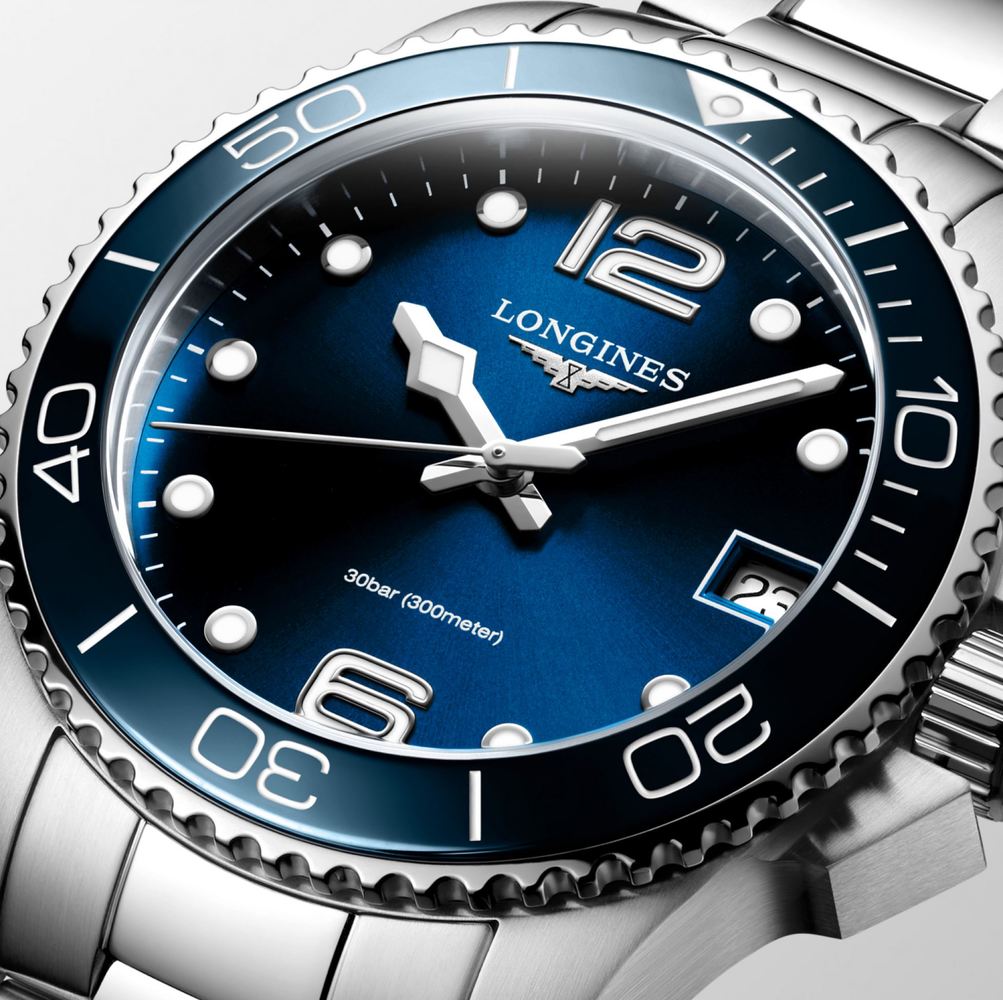 Женские кварцевый часы Longines HydroConquest L3.370.4.96.6 синий нержавеющая сталь — Изображение 5