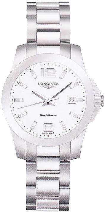 Женские часы Longines Conquest L3.378.4.16.6, механизм кварцевый, циферблат серебристый, браслет нержавеющая сталь — Изображение 1