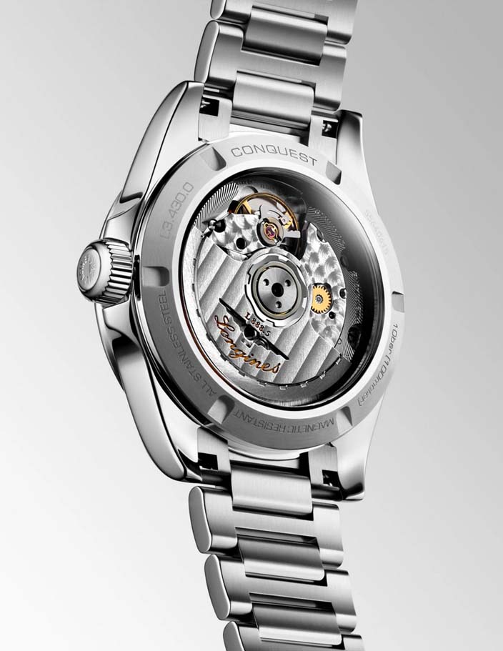 Женские часы Longines Conquest L3.430.0.87.6, механизм механический с автоподзаводом, циферблат белый, браслет нержавеющая сталь — Изображение 7