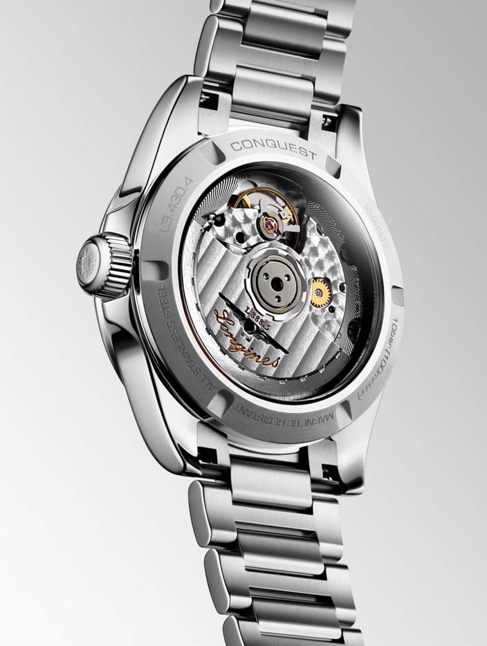 Женские часы Longines Conquest L3.430.4.07.6, механизм механический с автоподзаводом, циферблат зеленый, браслет нержавеющая сталь — Изображение 7