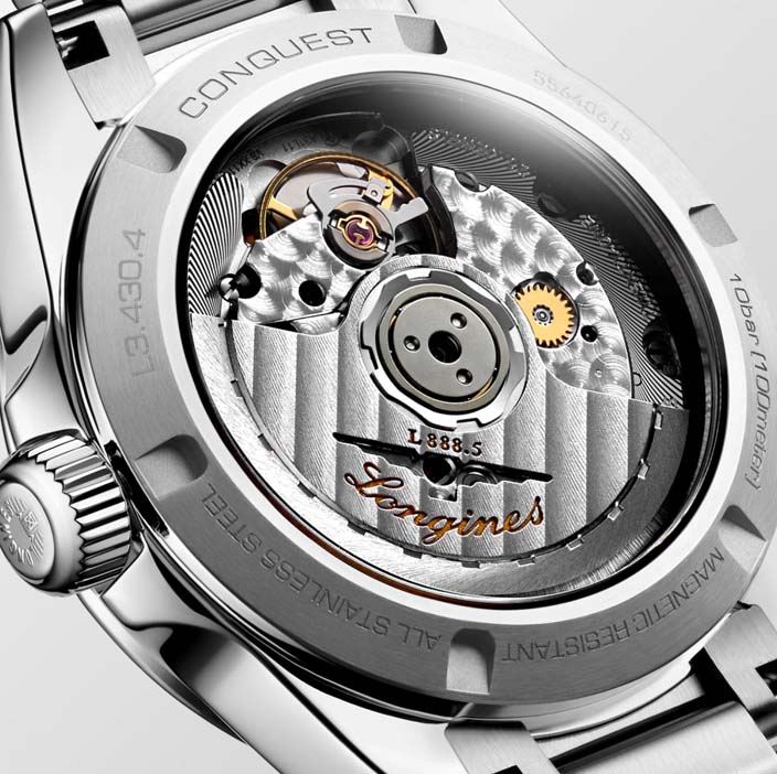 Женские часы Longines Conquest L3.430.4.62.6, механизм механический с автоподзаводом, циферблат коричневый, браслет нержавеющая сталь — Изображение 4