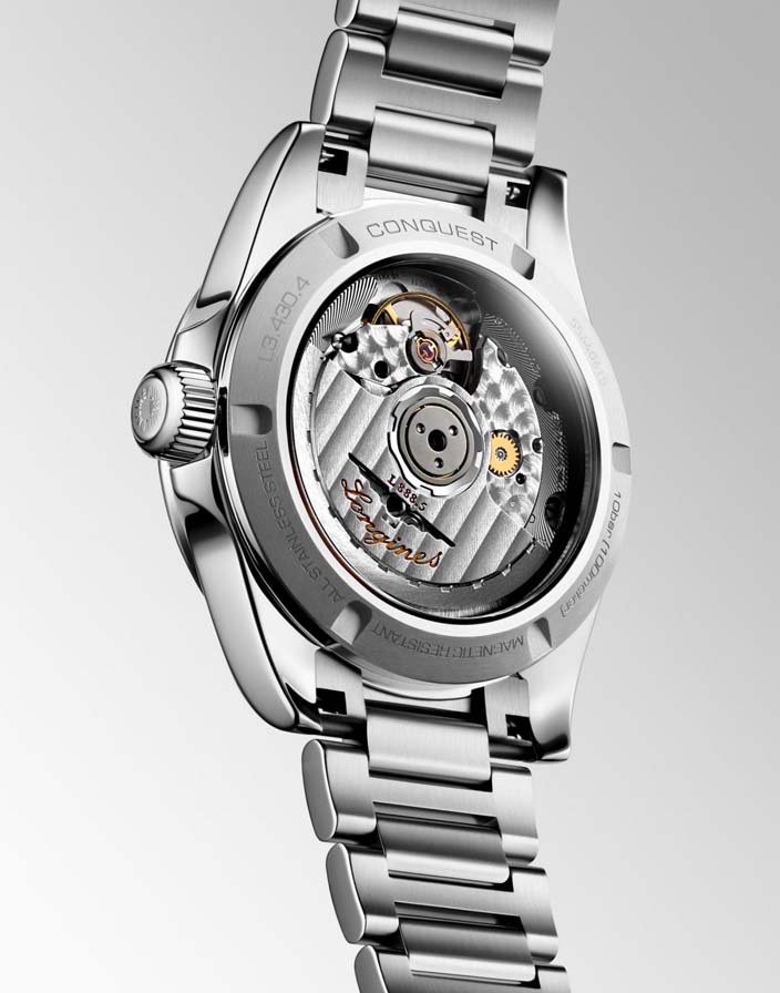 Женские часы Longines Conquest L3.430.4.72.6, механизм механический с автоподзаводом, циферблат серебристый, браслет нержавеющая сталь — Изображение 7