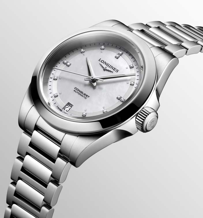 Женские часы Longines Conquest L3.430.4.87.6, механизм механический с автоподзаводом, циферблат зеленый, браслет нержавеющая сталь — Изображение 10