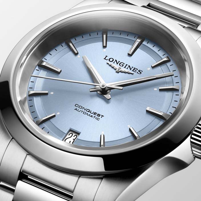 Женские часы Longines Conquest L3.430.4.92.6, механизм механический с автоподзаводом, циферблат синий, браслет нержавеющая сталь — Изображение 2