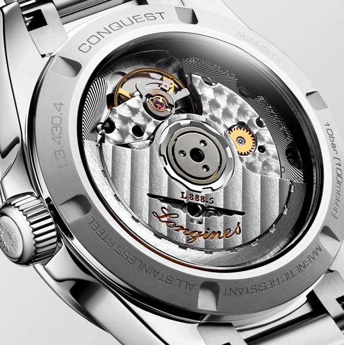 Женские часы Longines Conquest L3.430.4.92.6, механизм механический с автоподзаводом, циферблат синий, браслет нержавеющая сталь — Изображение 4
