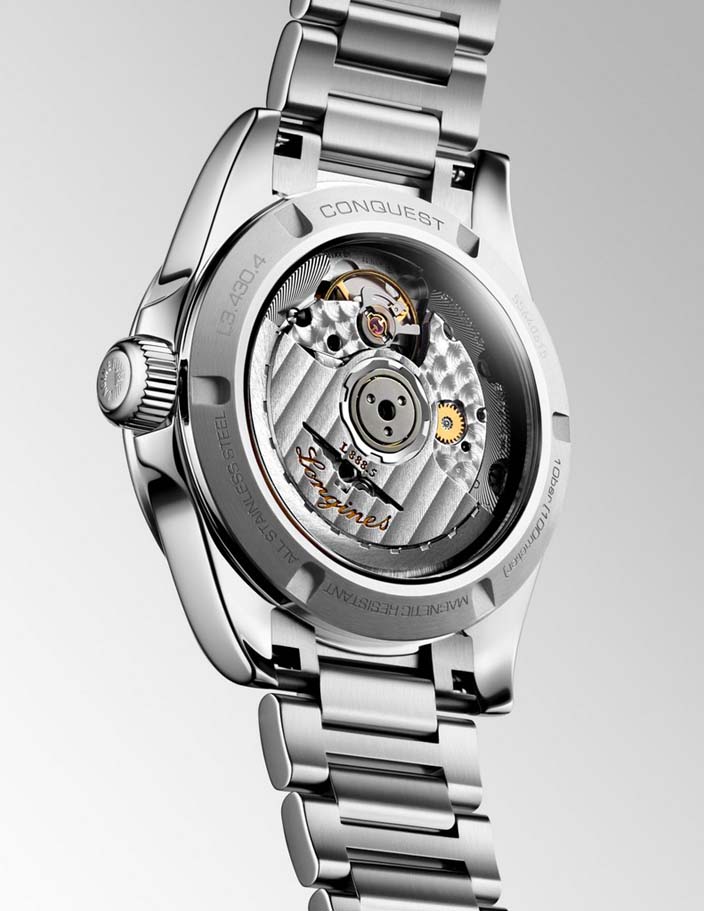 Женские часы Longines Conquest L3.430.4.92.6, механизм механический с автоподзаводом, циферблат синий, браслет нержавеющая сталь — Изображение 6