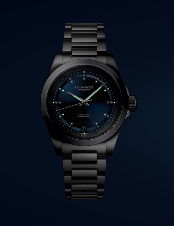 Женские часы Longines Conquest L3.430.4.97.6, механизм механический с автоподзаводом, циферблат синий, браслет нержавеющая сталь — Изображение 12