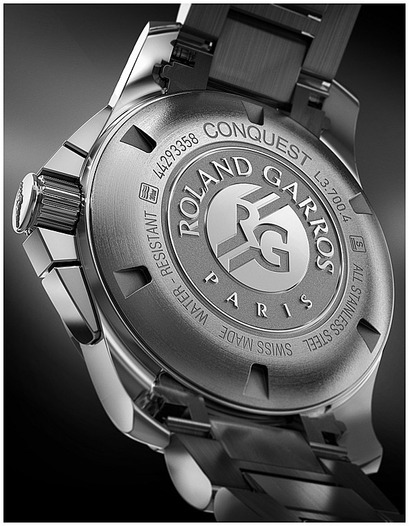 Мужские часы Longines Conquest L3.700.4.79.6, механизм кварцевый хронограф, циферблат черный, браслет нержавеющая сталь — Изображение 3