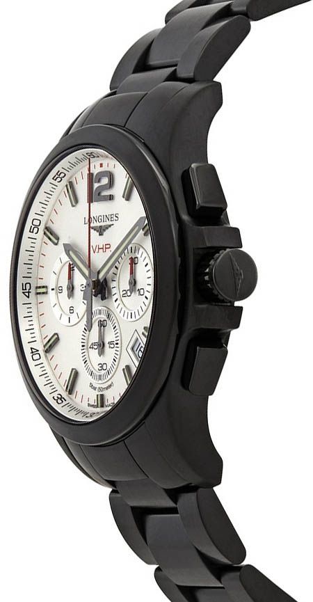 Мужские часы Longines Conquest V H P  L3.717.2.76.6, механизм кварцевый хронограф, циферблат серебристый, браслет нержавеющая сталь + pvd — Изображение 2