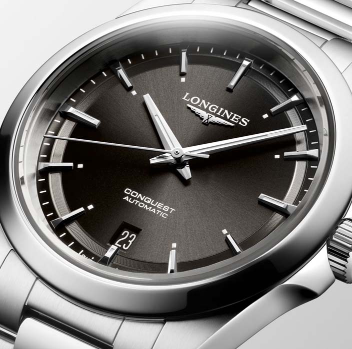 Женские часы Longines Conquest L3.720.4.52.6, механизм механический с автоподзаводом, циферблат черный, браслет нержавеющая сталь — Изображение 2