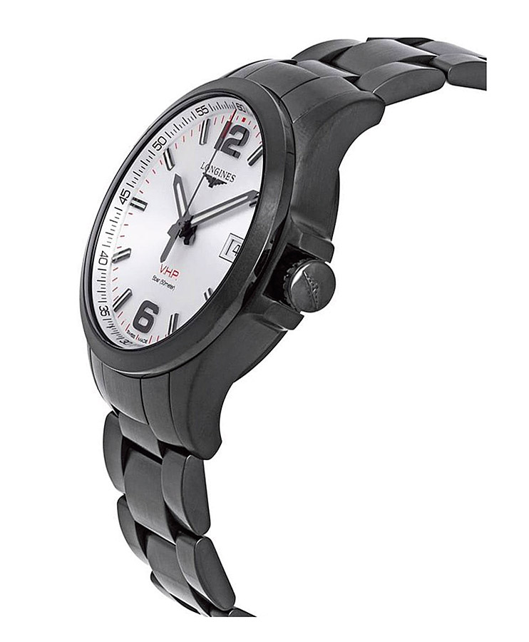 Мужские часы Longines Conquest V H P  L3.726.2.76.6, механизм кварцевый, циферблат серебристый, браслет нержавеющая сталь + pvd — Изображение 4