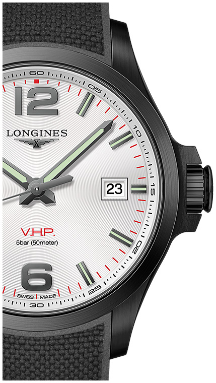 Мужские кварцевый часы Longines Conquest V H P  L3.726.2.76.9 серебристый каучук — Изображение 2
