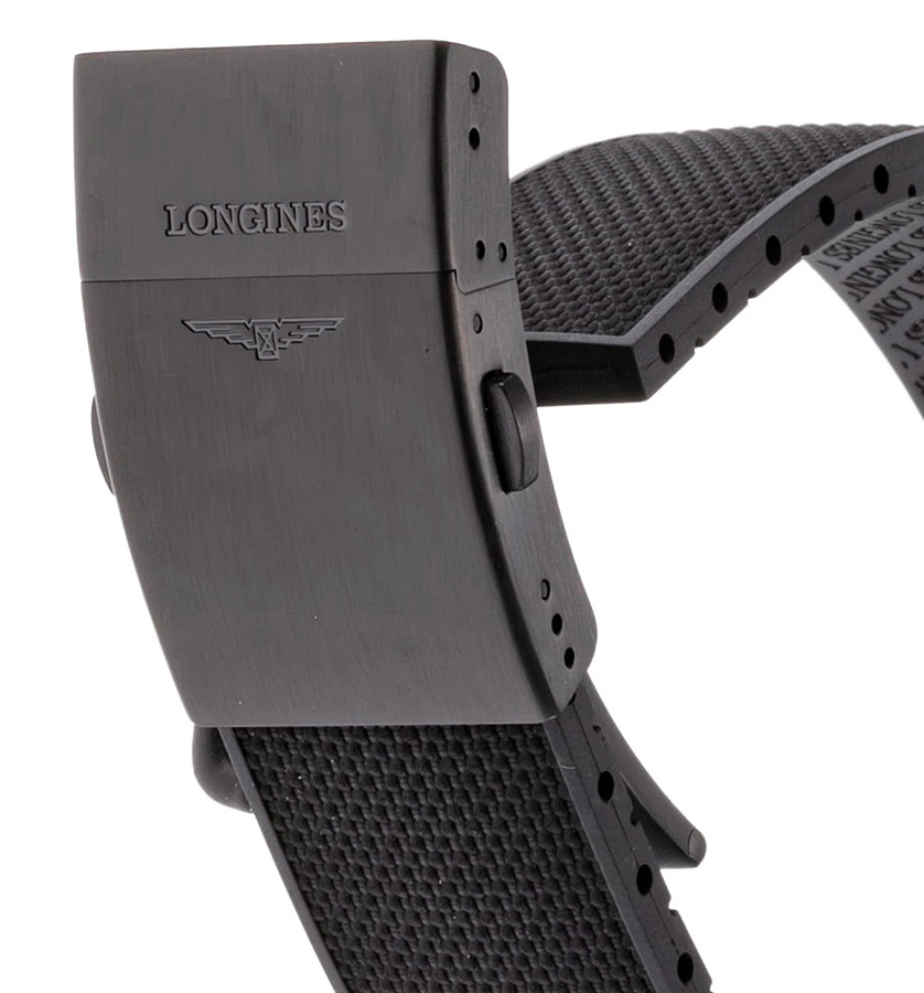 Мужские часы Longines Conquest V H P  L3.726.2.76.9, механизм кварцевый, циферблат серебристый, браслет каучук — Изображение 6