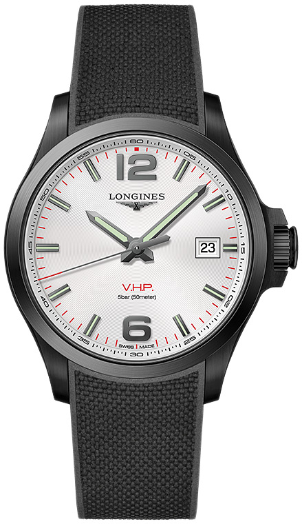 Мужские кварцевый часы Longines Conquest V H P  L3.726.2.76.9 серебристый каучук — Изображение 1