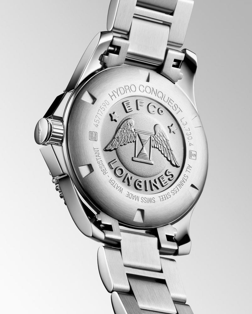 Мужские кварцевый часы Longines HydroConquest L3.730.4.56.6 черный нержавеющая сталь — Изображение 2