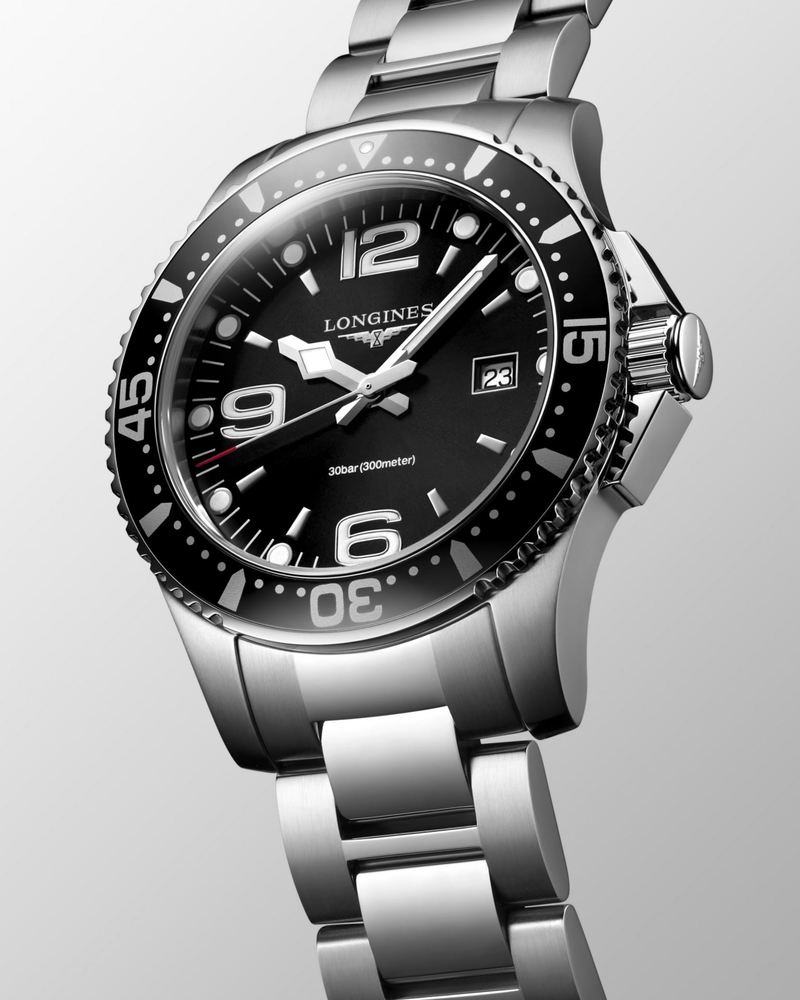 Мужские кварцевый часы Longines HydroConquest L3.730.4.56.6 черный нержавеющая сталь — Изображение 3