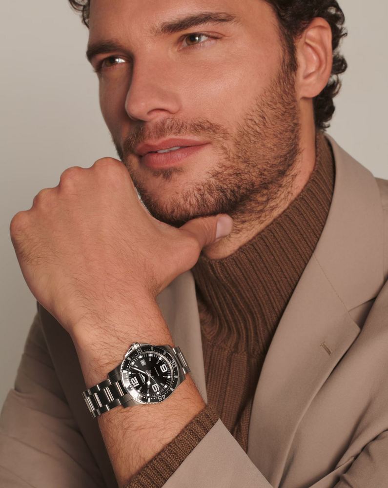 Мужские кварцевый часы Longines HydroConquest L3.730.4.56.6 черный нержавеющая сталь — Изображение 5