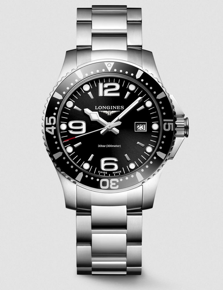 Мужские кварцевый часы Longines HydroConquest L3.730.4.56.6 черный нержавеющая сталь — Изображение 1