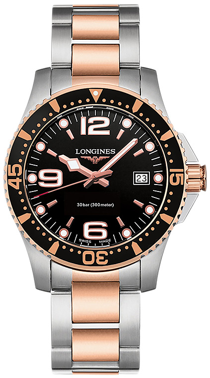 Мужские кварцевый часы Longines HydroConquest L3.740.3.58.7 черный нержавеющая сталь + pvd — Изображение 1