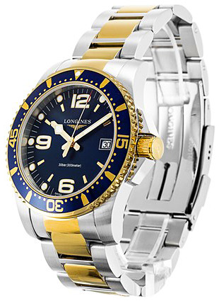 Мужские часы Longines HydroConquest L3.740.3.96.7, механизм кварцевый, циферблат синий, браслет нержавеющая сталь + pvd — Изображение 2
