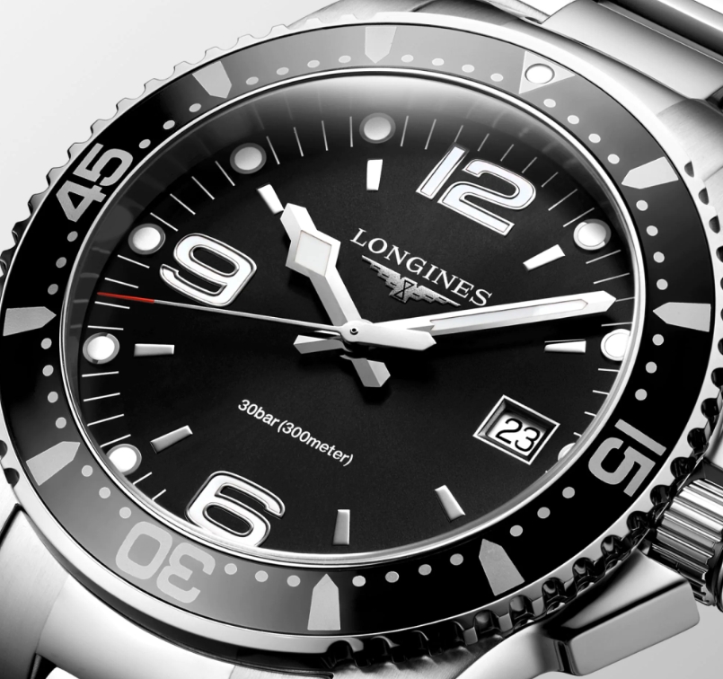 Мужские часы Longines HydroConquest L3.740.4.56.6, механизм кварцевый, циферблат черный, браслет нержавеющая сталь — Изображение 3