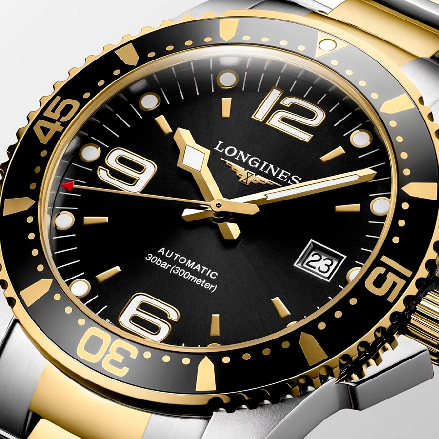 Мужские часы Longines HydroConquest L3.742.3.56.7, механизм механический  с автоподзаводом, циферблат черный, браслет нержавеющая сталь + pvd — Изображение 3