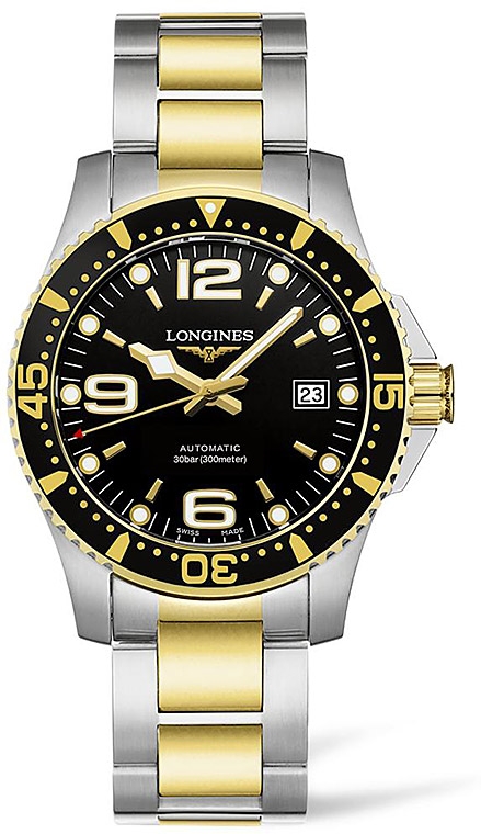 Мужские механический  с автоподзаводом часы Longines HydroConquest L3.742.3.56.7 черный нержавеющая сталь + pvd — Изображение 1