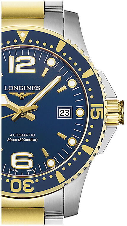 Мужские механический с автоподзаводом часы Longines HydroConquest L3.742.3.96.7 синий нержавеющая сталь + pvd — Изображение 3
