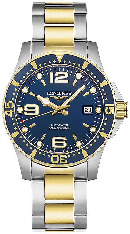 Мужские механический с автоподзаводом часы Longines HydroConquest L3.742.3.96.7 синий нержавеющая сталь + pvd — Изображение 1