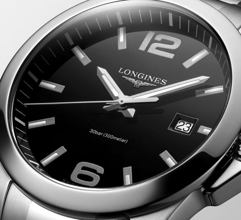 Мужские часы Longines Conquest L3.759.4.58.6, механизм кварцевый, циферблат черный, браслет нержавеющая сталь — Изображение 3