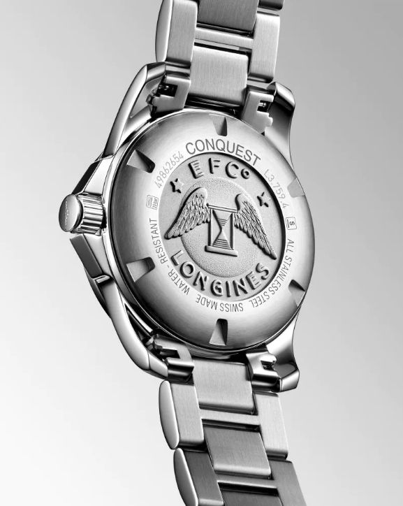 Мужские часы Longines Conquest L3.759.4.58.6, механизм кварцевый, циферблат черный, браслет нержавеющая сталь — Изображение 5