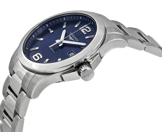 Мужские часы Longines Conquest L3.759.4.96.6, механизм кварцевый, циферблат синий, браслет нержавеющая сталь — Изображение 2