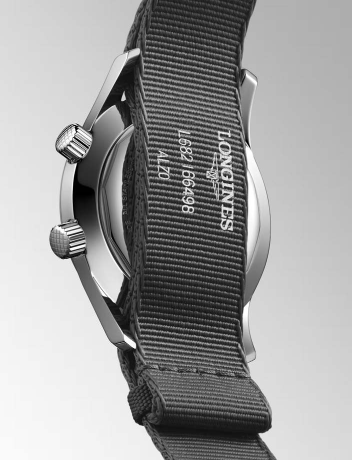 Унисекс часы Longines The Longines Legend Diver Watch L3.774.4.70.2, механизм механический с автоподзаводом, циферблат серый, браслет текстиль — Изображение 7