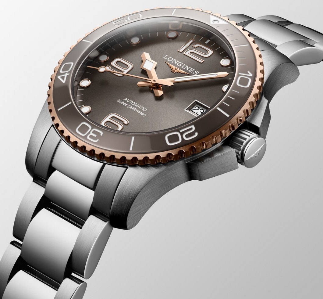 Унисекс часы Longines Hydroconquest L3.780.3.78.6, механизм механический с автоподзаводом, циферблат коричневый, браслет нержавеющая сталь — Изображение 2