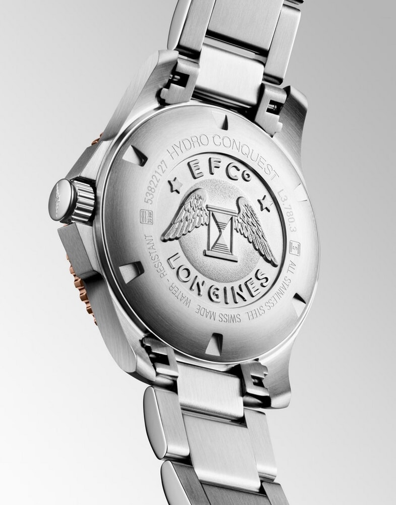 Унисекс часы Longines Hydroconquest L3.780.3.78.6, механизм механический с автоподзаводом, циферблат коричневый, браслет нержавеющая сталь — Изображение 5