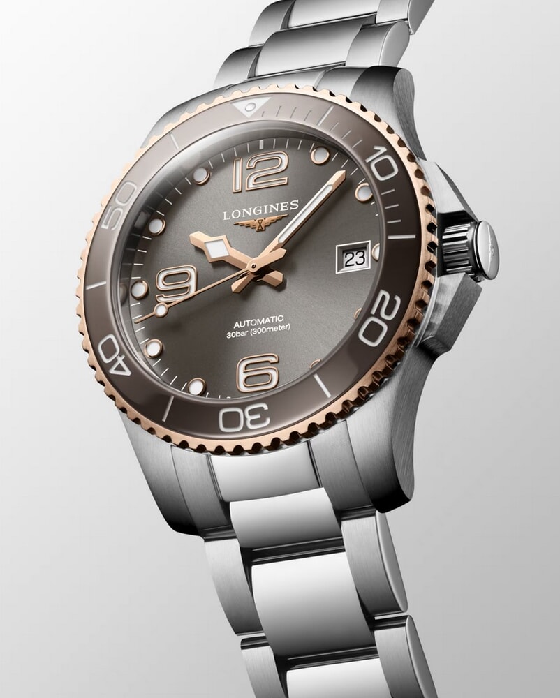 Унисекс часы Longines Hydroconquest L3.780.3.78.6, механизм механический с автоподзаводом, циферблат коричневый, браслет нержавеющая сталь — Изображение 7