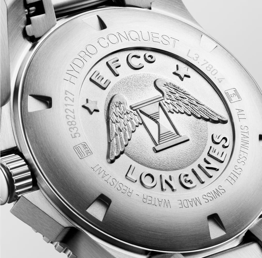 Унисекс часы Longines HydroConquest L3.780.4.56.6, механизм механический с автоподзаводом, циферблат черный, браслет нержавеющая сталь — Изображение 6