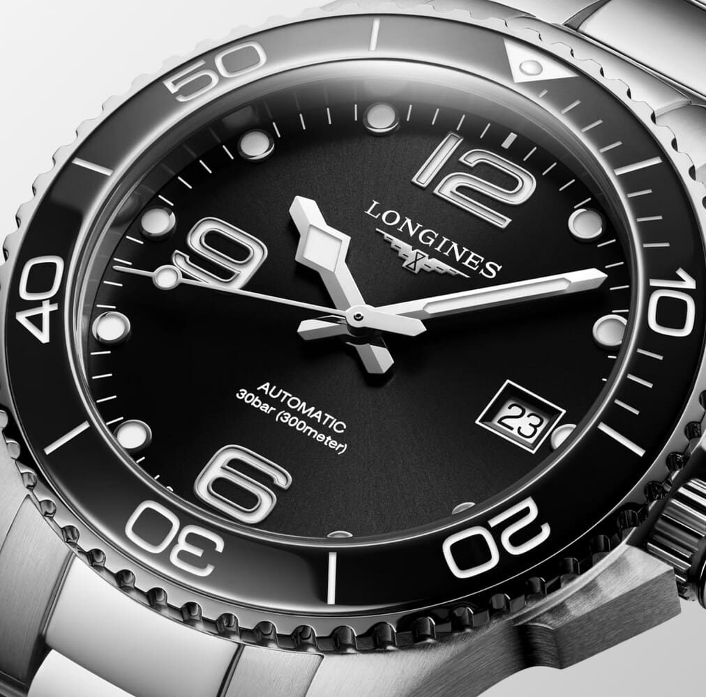 Унисекс часы Longines HydroConquest L3.780.4.56.6, механизм механический с автоподзаводом, циферблат черный, браслет нержавеющая сталь — Изображение 8